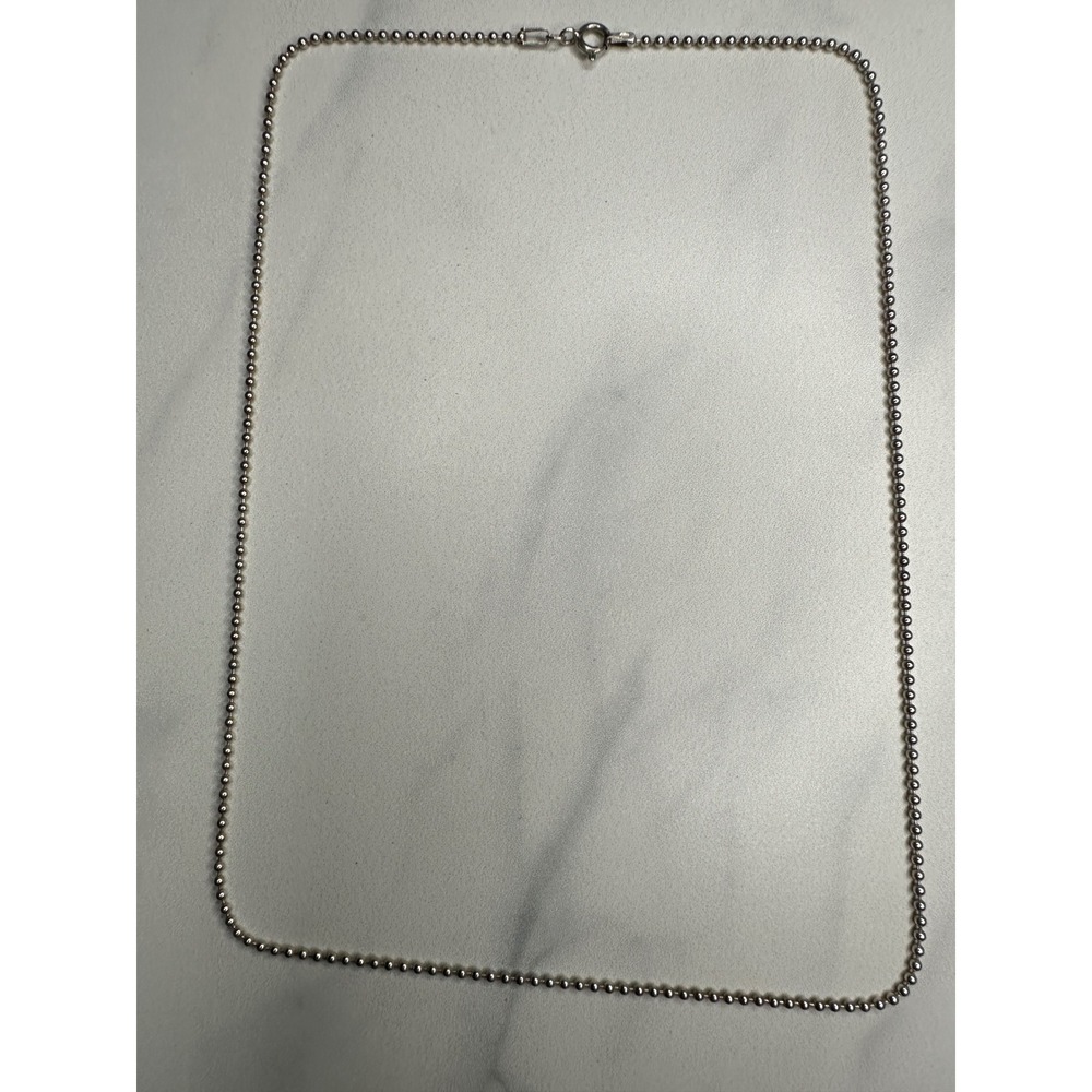 Sterling Silver 925 Ball Bead Sink Chain Necklace 20 Inch Polished Minimalist